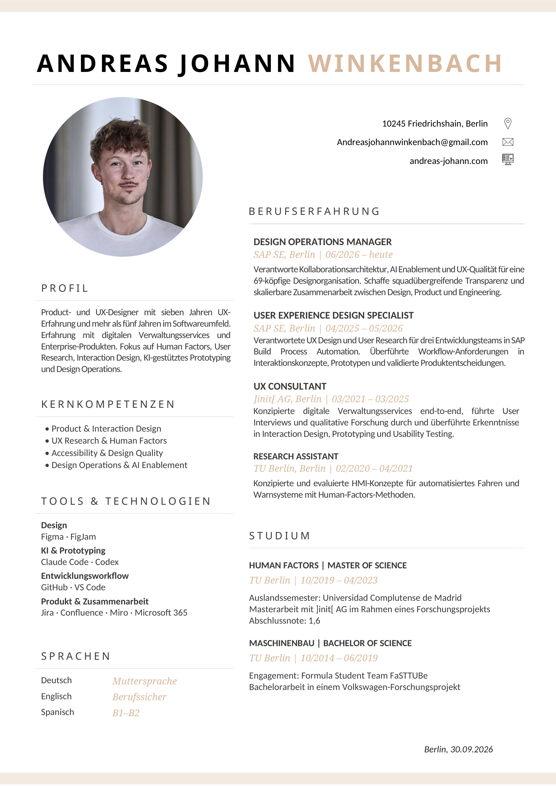 Vorschau des Lebenslaufs von Andreas Johann Winkenbach